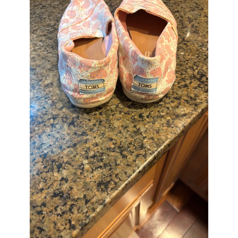 TOMS Classic Alpargata Pink elephant Sprinkles Canvas Slip On Shoes Womens 8